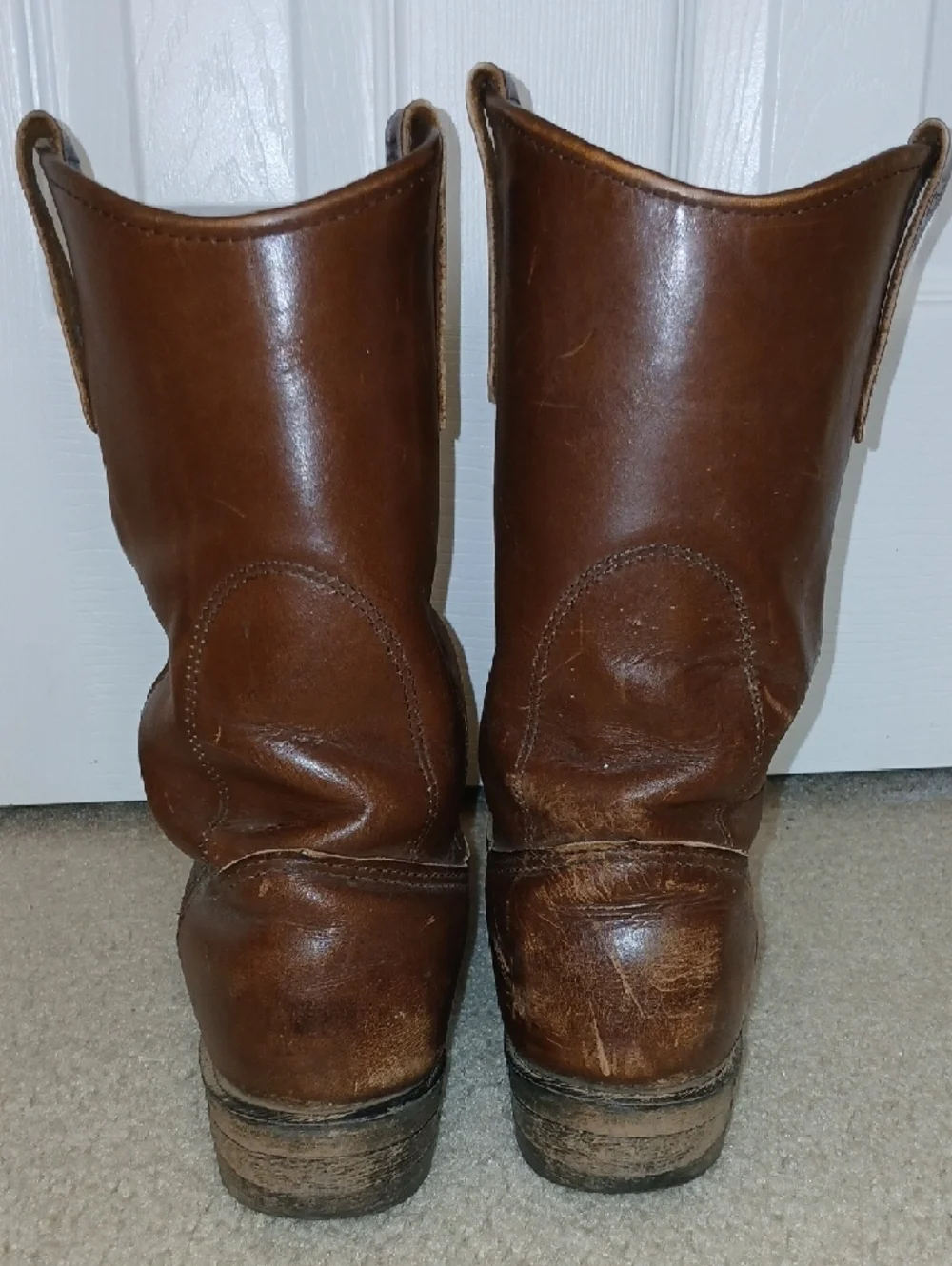 Red Wing Shoes Pecos Brown Leather Pull-On Boots Mens 8.5 D - Picture 5 of 8